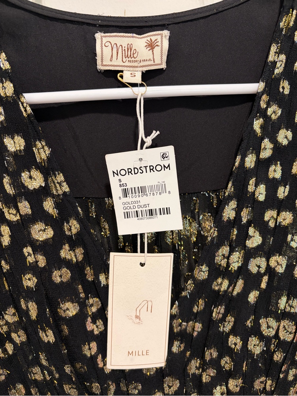 MILLE GOLDIE DRESS IN GOLD DUST S NWT - Picture 5 of 8
